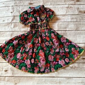 Maria Elena floral cord dress 3t nwt